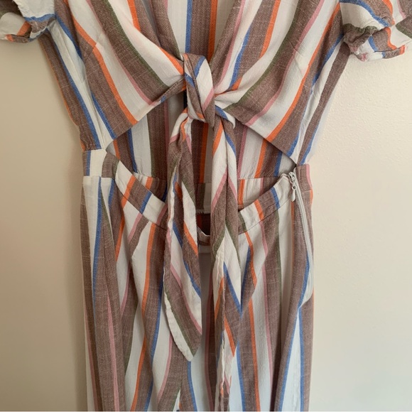 Show Me Your Mumu Val Striped Wide Leg Tie Front Jumpsuit Size Small - Picture 7 of 12